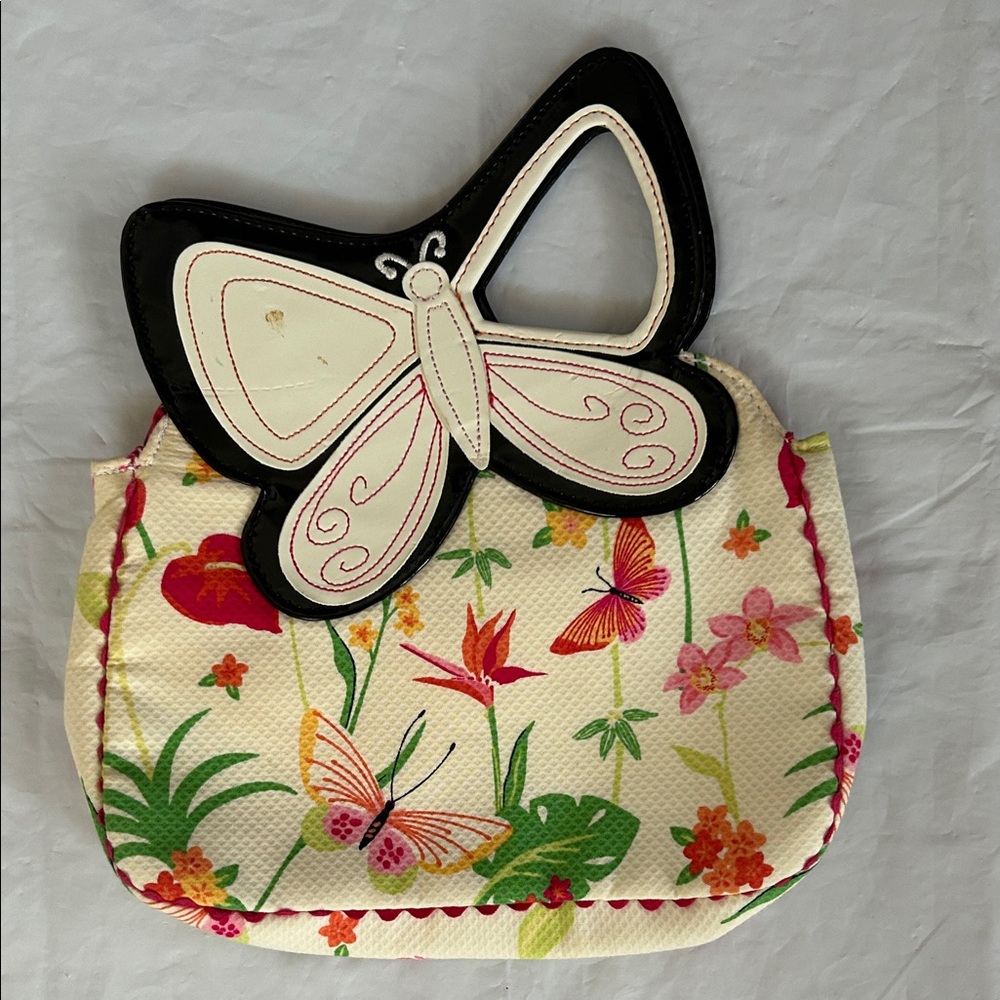 Gymboree Butterfly Floral Kids Bag - Cream and Black